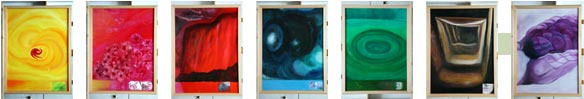 7 Farben f�r die Liebe (7x a 74x60cm �l/Hartfaser 1996)